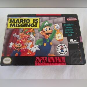Super Nintendo Game Mario Is Missing Complete with Manual EUC Tested & Working